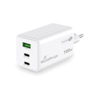 MediaRange MRMA123 Chargeur Secteur 100W GaN 2x USB-C (Power Delivery 3.0, PPS) + 1x USB-A (Quick Charge 3.0) pour Ordinateur Portable/Smartphone/Tablette