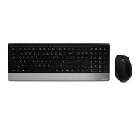 MediaRange MROS105 Pack clavier souris Maison RF sans fil QWERTZ Allemand Noir et Argent