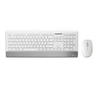 MediaRange MROS106 Pack clavier souris Maison RF sans fil QWERTZ Allemand Argent et Blanc