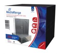 MediaRange Pack of 25 Slim CD Cases for 1 Disc with Black Tray