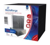 MediaRange Pack of 25 Slim CD Cases for 1 Disc with Black Tray