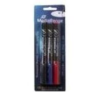 MediaRange Permanent Marker-Set - Jeu de marqueurs permanents pour CD/DVD - noir, bleu, rouge (pack de 3) G