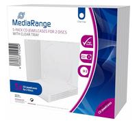 MediaRange Pochettes de 2 CD/DVD Jewel Cases transparentes, 5 pcs.