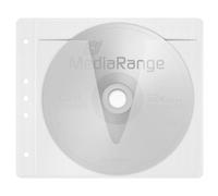 MediaRange Pochettes en non-tissé pour 2 Disc blanc pack de 50