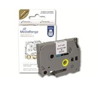 MediaRange Ruban adhésif Permanent en Plastique pour Brother® TZ-231/TZe-231, 12 mm, 8 m, laminé Noir sur Blanc