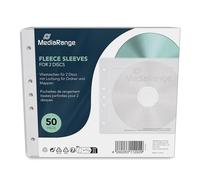MediaRange Sac en Non-Tissé pour 2 Disques, pour Classeurs et Dossiers, Blanc, Lot de 50