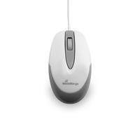 MediaRange Souris PC compacte avec câble et 3 Touches, capteur Optique 1000 dpi, Souris Optique avec molette de défilement, avec câble USB 2.0, Convient pour droitiers et gauchers, Couleur Blanche