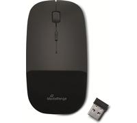 MediaRange Souris sans fil 3 boutons, silencieuse noir brillant