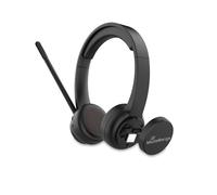MediaRange Wireless ENC Stereo Headset with Rotating Microphone Arm, Function Bu