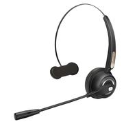 MediaRange Wireless Mono Headset with Microphone, 180 mAh Battery, Black