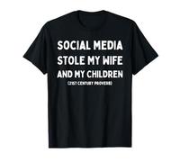 Médias sociaux Proverbes drôles dictons blagues volé ma femme T-Shirt