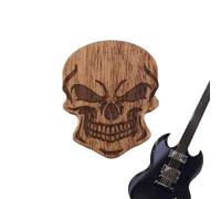 Médiator de guitare en bois massif pour Halloween - Médiator en forme de | Style d'œuvre d'art sculpté, taille 26 x 31 mm, pour ukulélé basse électrique acoustique, cadeau accessoire d'instrument