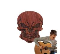 Médiator de guitare en bois massif pour Halloween - Médiator en forme de | Style d'œuvre d'art sculpté, taille 26 x 31 mm, pour ukulélé basse électrique acoustique, cadeau accessoire d'instrument