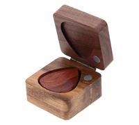 Médiator en Bois Massif pour Guitare Folk avec Boîte, Marron