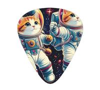 Médiators Astronauts Cats in Space - Médiators lisses et durables pour guitare acoustique, électrique et basse, cadeau parfait pour les amateurs de guitare et les musiciens