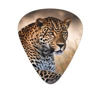 Médiators de guitare de taille unique en vrac 3 épaisseurs différentes avec boîte de rangement Animaux africains Léopard Accessoires de guitare pour basse guitare électrique acoustique amateurs de