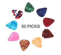Médiators de guitare en celluloïd 50 pièces |Épaisseur de 0,46 mm et 0,7 mm pour gratter/accords/notes simples |Plectres robustes pour guitares acoustiques et électriques (Thickness 0.46mm)