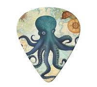 Médiators de guitare « Octopus Ocean World » (6 pièces) avec support, pour guitare acoustique et basse, 0,71 mm