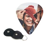 Médiators de Guitare Personnalisés avec Photo Texte Logo, Lot de 6 Picks Personnalisables Impression UV Recto Verso Même Design, Cadeau Musicien pour Guitare Électrique Acoustique Basse, 0,46 mm