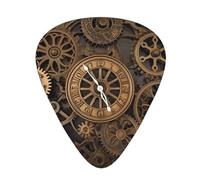 Médiators de guitare taille unique en vrac 3 épaisseurs différentes avec boîte de rangement Steampunk engrenages horloge accessoires de guitare pour basse guitare électrique acoustique amateurs de
