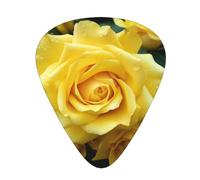 Médiators de guitare taille unique en vrac 3 épaisseurs différentes personnalisables avec boîte de rangement Gracieux fleur jaune rose accessoires de guitare pour basse guitare électrique acoustique