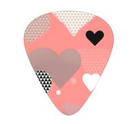 Médiators élégants et durables pour la Saint-Valentin, trois types de médiators fins, moyens et lourds (12 pièces), adaptés pour guitare, basse, guitare électrique, ukulélé,