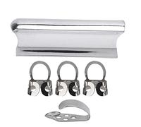 Médiators en acier inoxydable pour slide bar de guitare, slide métallique pour guitare électrique, barre de slide solide antirouille avec kit de 4 médiators, conception à prise (Argent)