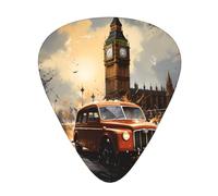 Médiators fins, moyens et lourds, 12 médiators de guitare, London Color Taxi, résistants à l'usure, adaptés pour guitare, basse, guitare électrique, ukulélé,