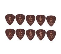 Médiators Guitare Celluloïd 0,71mm, 10 Pièces, Couleur Bois, Motif Note Musicale - Excellente Adhérence, Tonalité Chaleureuse, Pour Guitare Acoustique, Classique et Électrique (Motif de billets de