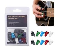Médiators Guitare | Lot De 10 Pièces Protège-Doigts Antidérapants Réutilisables - Médiators Plats Pour Pouce Et Protège-Doigts | Pour Home Studio Entraînement Jeu Performances Ukulélé Et Banjo