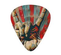 Médiators imprimés Rock And Roll, 12 pièces dans une boîte, pour un son clair, ukulélé, guitare électrique, acoustique, basse (0,46 0,71 0,96 mm)