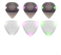 Médiators lumineux à LED avec poignée texturée pour performance sur scène, blanc, vert, violet, 40 mm en plastique (vert B)