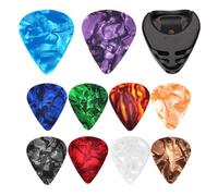 Médiators pour guitare acoustique - Médiators pour ukulélé, épaisseur 0,46 mm, couleurs variées, 10 unités pour grattage, pointage et style Fingerstyle