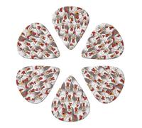 Médiators professionnels en forme de coq (modèle 351), lot de 6 médiators en celluloïd pour guitares et mandolines, disponibles en versions légère, moyenne et forte.