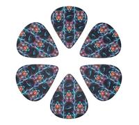 Médiators semi-ronds tendance Cool et Tiger noirs, lot de 6, pour guitares basses et acoustiques, format 0,46 mm/0,71 mm/0,96 mm.