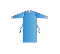 Mediberg Blouse chirurgicale spécialisée SP en TNT SMMS LIGHT, stérile, jetable, hydrofuge, bleu clair, taille L, longueur 130 cm, Distributeur de 30 Blouses Pré-Pliées Emballées