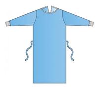Mediberg Blouse chirurgicale spécialisée SP en TNT SMMS, stérile, jetable, hydrofuge, bleu clair, taille L, longueur 130 cm, Distributeur de 30 Blouses Pré-Pliées Emballées