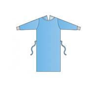 Mediberg Blouse chirurgicale spécialisée SP en TNT SMMS, stérile, jetable, hydrofuge, bleu clair, taille XXL, longueur 150 cm, Distributeur de 30 Blouses Pré-Pliées Emballées