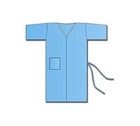 Mediberg Blouse Patient ou Visiteur Jetable, Kimono Opaque en SMS 40 g/m2, Non Stérile, Ouverture Avant et Manches Courtes, Couleur Bleu Clair, Taille Unique, 100 pcs