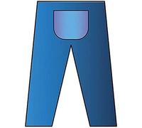 Mediberg Pantalon de coloscopie SMS, non stérile, jetable, couleur bleu opaque, taille unique, longueur 110 cm, taille élastique, rabat arrière, 50 pièces emballées individuellement