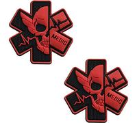 Medic Rubber Lot de 2 écussons 3D en PVC pour ambulanciers médicaux et ambulanciers tactiques avec crochets 7,5 x 7,5 cm