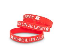 Medicaband® Lot de 3 bracelets d'alerte médicale en silicone pour allergie à la pénicilline