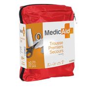 MEDICAID - Trousse de Secours Certifiée CE - Premiers Secours Maison, Voyage, Camping, Plage, Randonnée - Trousse à Pharmacie - Couverture de Survie - 22 Éléments