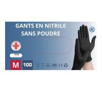 Medical 100 Disposable Nitrile Gloves Dust-Free Hypoallergenic Latex Free Medical DeviceDoctors Head Beauticians Tattoos Food UseVarious Sizes (M-Black)