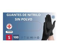 Medical 100 Disposable Nitrile Gloves Dust-Free Hypoallergenic Latex Free Medical DeviceDoctors Head Beauticians Tattoos Food UseVarious Sizes (S-Black)