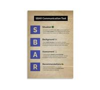 Medical Communication Chart SBAR Poster for Effective Reporting in Healthcare Educational Reference for New Nurses or Student Study Aid(Framed,12x18inch(30x45cm))