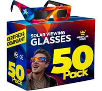 Medical king Lunettes Eclipse Solaire 2026 - Lot de 50 Paires Premium, Lunettes Eclipse Solaire ISO 12312-2, Certifiées CE, Protection des Yeux pour l'Observation du Soleil