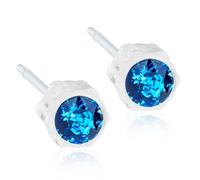 Medical Plastique 4 mm saphir Boucles d'oreille à tige