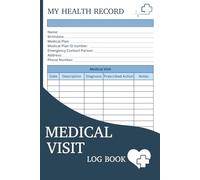 Medical Visit log book: Personal Health Record Keeper and medical visits