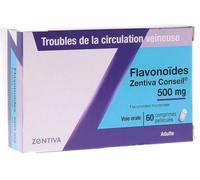 Médicament > Médicament circulation sanguine > Médicament hémorroïdes Flavonoïdes Zentiva Conseil 500 mg Comprimés x 60 - Hémorroïdes - Pharmacie en ligne LaSante.net